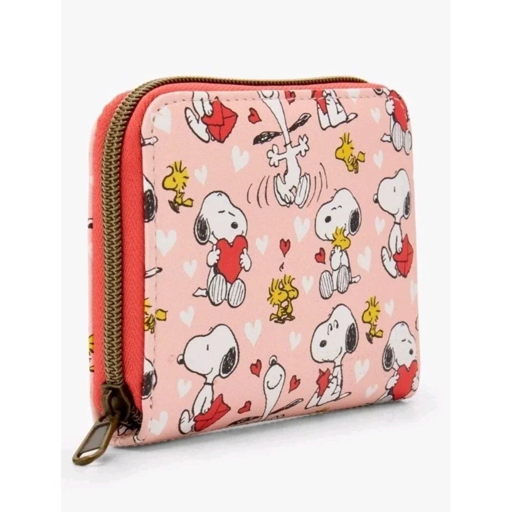 NWT Loungefly Peanuts Snoopy & Woodstock Valentine's Day Hearts‎ Zip Wallet!